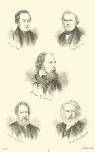 Thomas Hood, Lord Macaulay, Alfred Tennyson, Lord Lytton, Henry W Longfellow af English School