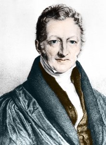 Thomas Robert Malthus (farvet gravering) af English School