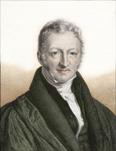 Thomas Robert Malthus (farvet gravering) af English School