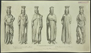 Tre statuer over Court of King
