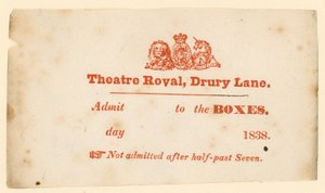 Billet til Drury Lane Theatre, London af English School