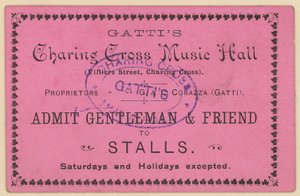 Billet til Gattis Charing Cross Music Hall af English School