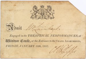 Ticket für eine Theateraufführung