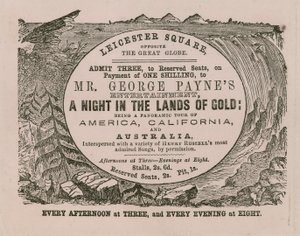 Billet til adgang til Mr. George Paynes underholdning A Night in the Lands of Gold af English School