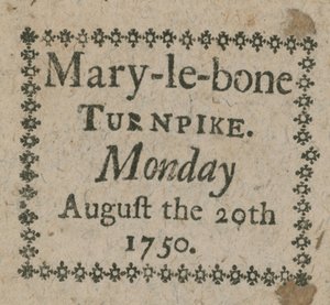 Billet til Mary-le-Bone Turnpike af English School