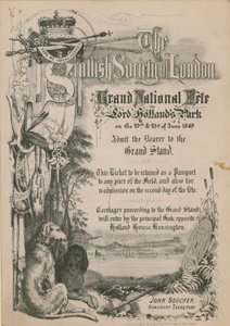 Billet til Spanish Society of London Grand National Fete i Lord Hollands Park af English School