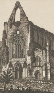 Tintern Abbey, vestfronten (litho) af English School