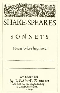 Titelblad til Shakespeares sonetter, 1609 af English School