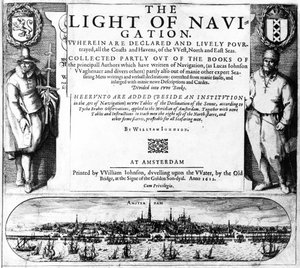 Titelside til The Light of Navigation af William Johnson, udgivet 1612 (bogtryk og gravering)