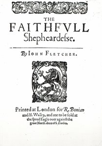 Titelseite zu The Faithfull Shepherdess von John Fletcher, um 1609 von English School