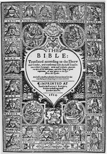 Titelside for den engelske oversættelse af Geneva Bible, 1614 af English School