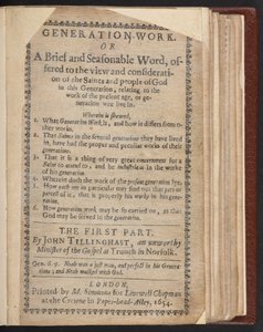 Generationsværkets titelside af English School