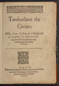Titelseite von Tamburlaine der Große, von Christopher Marlowe von English School
