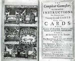 Titelside på den femte udgave af The Compleat Gamester, tilskrevet Charles Cotton (1630-87), pub. 1725 af English School
