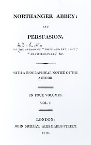 Titelside til Northanger Abbey and Persuasion af Jane Austen, første udgave, 1818 af English School