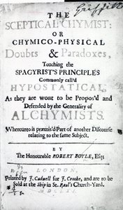 Titelside til The Skeptical Chymist af Robert Boyle, 1661 (tryk) af English School