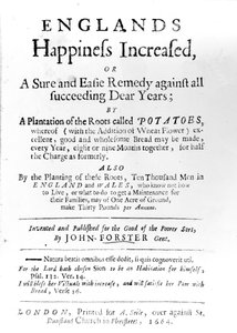 Titelblad til Englands Happiness Increased af John Forster, udgivet i 1664 (trykt papir) af English School