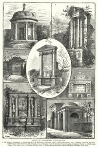 Grave i Greyfriars Churchyard (gravering) af English School