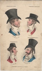 Modische Hüte und Krawatten, ca. 1815-20 von English School