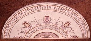 Top af sidebord af Robert Adam og Thomas Chippendale, design indlagt i scagliola, ca. 1755 (marmor) af English School