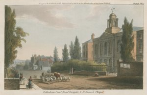 Tottenham Court Road Turnpike og St James Chapel, London