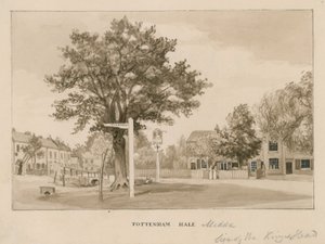 Tottenham Hale, London (wc på papir) af English School