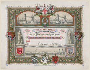Tower Bridge, London, Invitation til lægning af mindestenen, 21. juni 1886 af English School