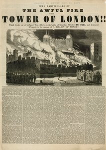 Tower of London Fire, 1841 af English School