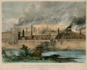 Tower of London Fire, 1841 af English School