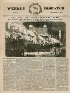 Tower of London Fire, 1841 af English School