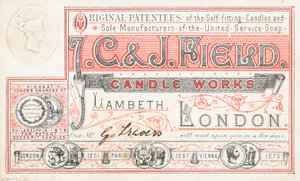 Fagkort, J C og J Field Candle Works af English School