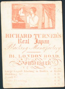 Handelskort, Richard Turners Real Japan Blacking Manufactory af English School