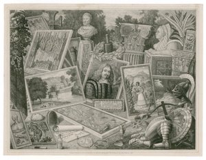 Robert Martins handelskort, der fremmer færdigheder i litografisk kunst, 1830 af English School