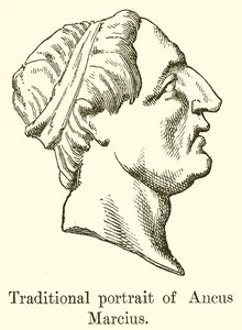 Traditionelt portræt af Ancus Marcius af English School