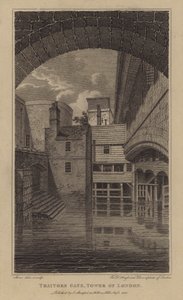 Forræderens port, Tower of London (gravering) af English School