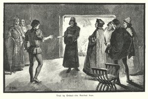 Gottesurteil, das glühende Eisen (Gravur) von English School