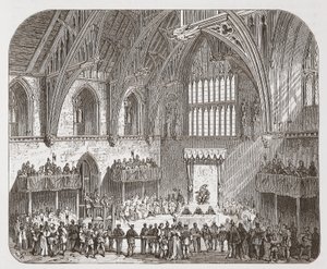 Retssagen mod Lambert i Westminster Hall af English School
