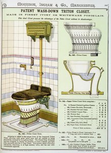 Triton Closet fra et katalog over sanitetsartikler produceret af Morrison, Ingram & Co., Manchester, udgivet ca. 1890 af English School