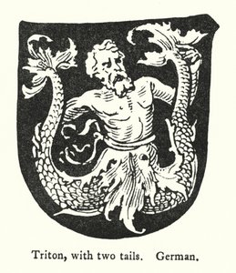 Triton, med to haler, tysk (gravering) af English School