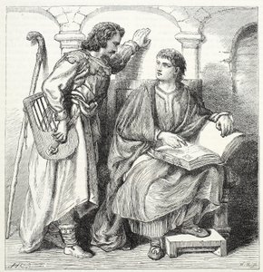 Troubadour and Barbe, illustration fra The History of Protestantism af James Aitken Wylie (1808-1890), pub. 1878 af English School