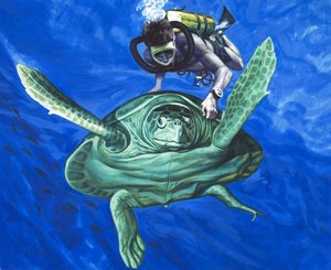 Skildpadde med dykker af English School