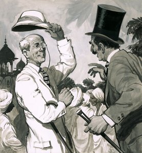 To mænd i samme skoleslips mødes i et fjerntliggende hjørne af imperiet af English School