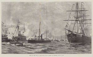 Typer af flåden ved Royal Naval Review i Spithead, 23. juli 1887 (litho) af English School