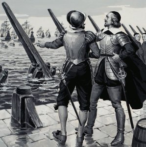 Uidentificeret militærscene af English School