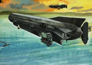 Uidentificeret ballon i Zeppelin-stil af English School