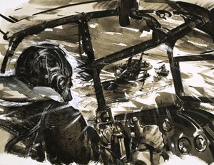 Uidentificeret fly dykker for at angribe et skib af English School