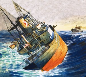 Uidentificeret båd i overhængende fare for at synke af English School