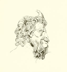 Vereinigung eines menschlichen Gesichts mit dem eines Ziegenbocks, aus der Villa Albani