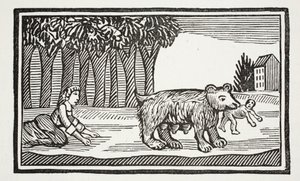 Valentine og Orson, illustration fra Chap-books of the Eighteenth Century af John Ashton, pub. 1882 af English School