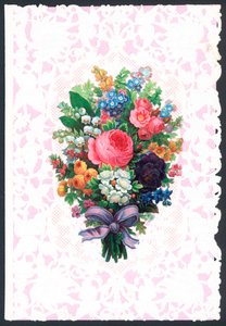 Valentinsdag blomsterhilsener kort af English School